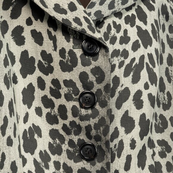 Moschino Cheap and Chic Grey Cotton Leopard Blazer - Picture 6 of 10